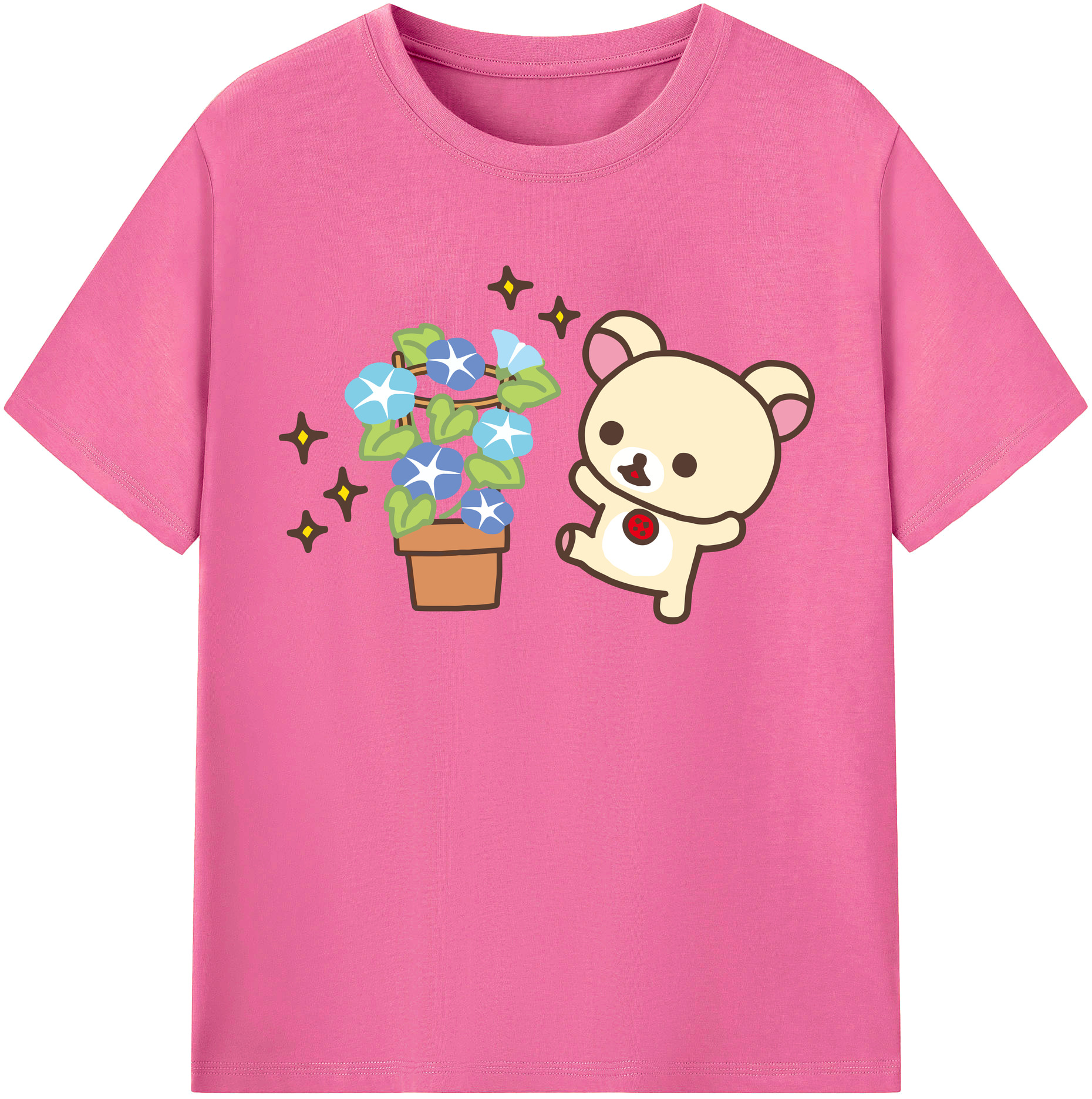 （画像用） リラックマ リラックマ キイロイトリ Rilakkuma Korilakkuma Kiiroitori レディースカジュアルプリントTシャツ（綿100％）